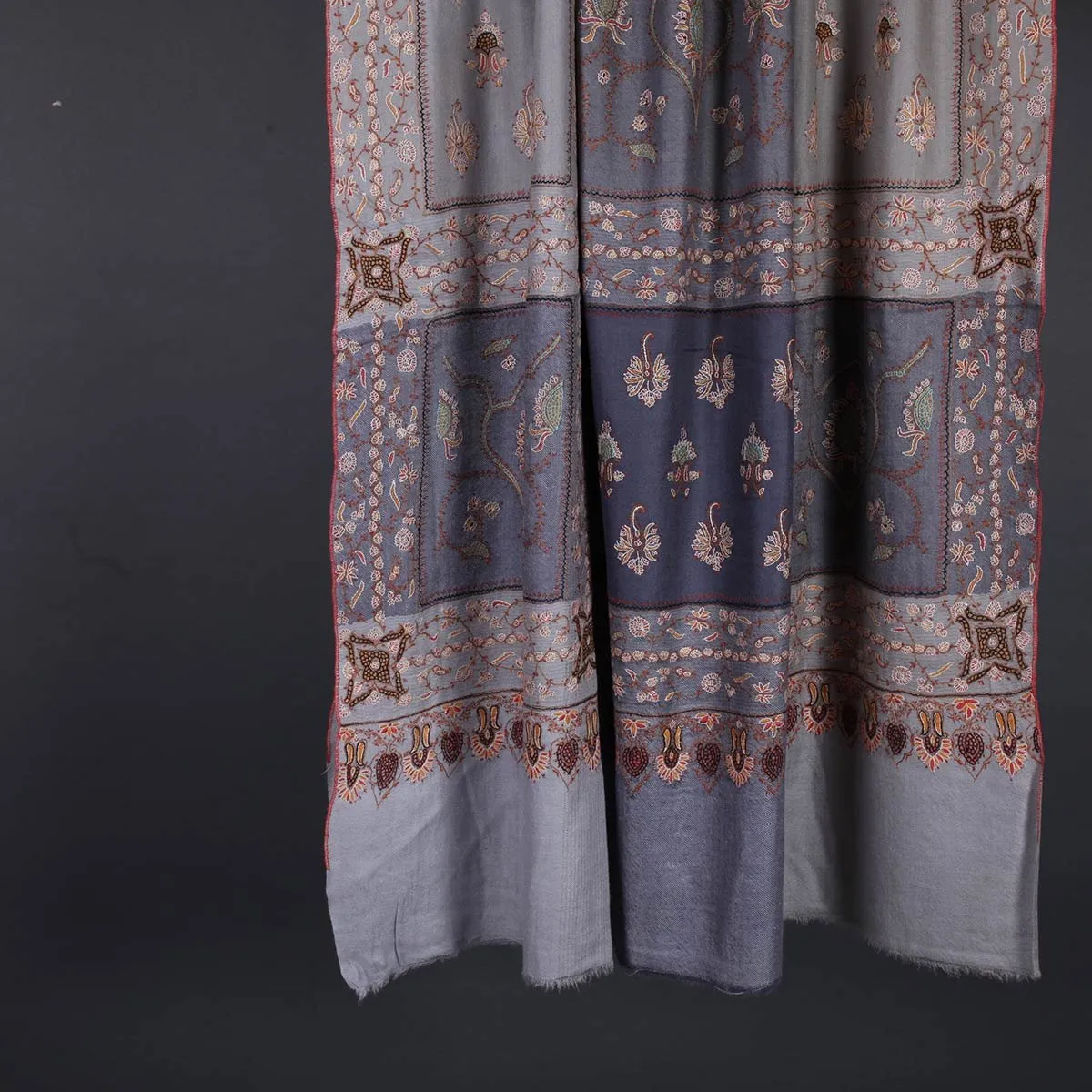 Multi Shade Sozni Embroidered Pashmina Shawl