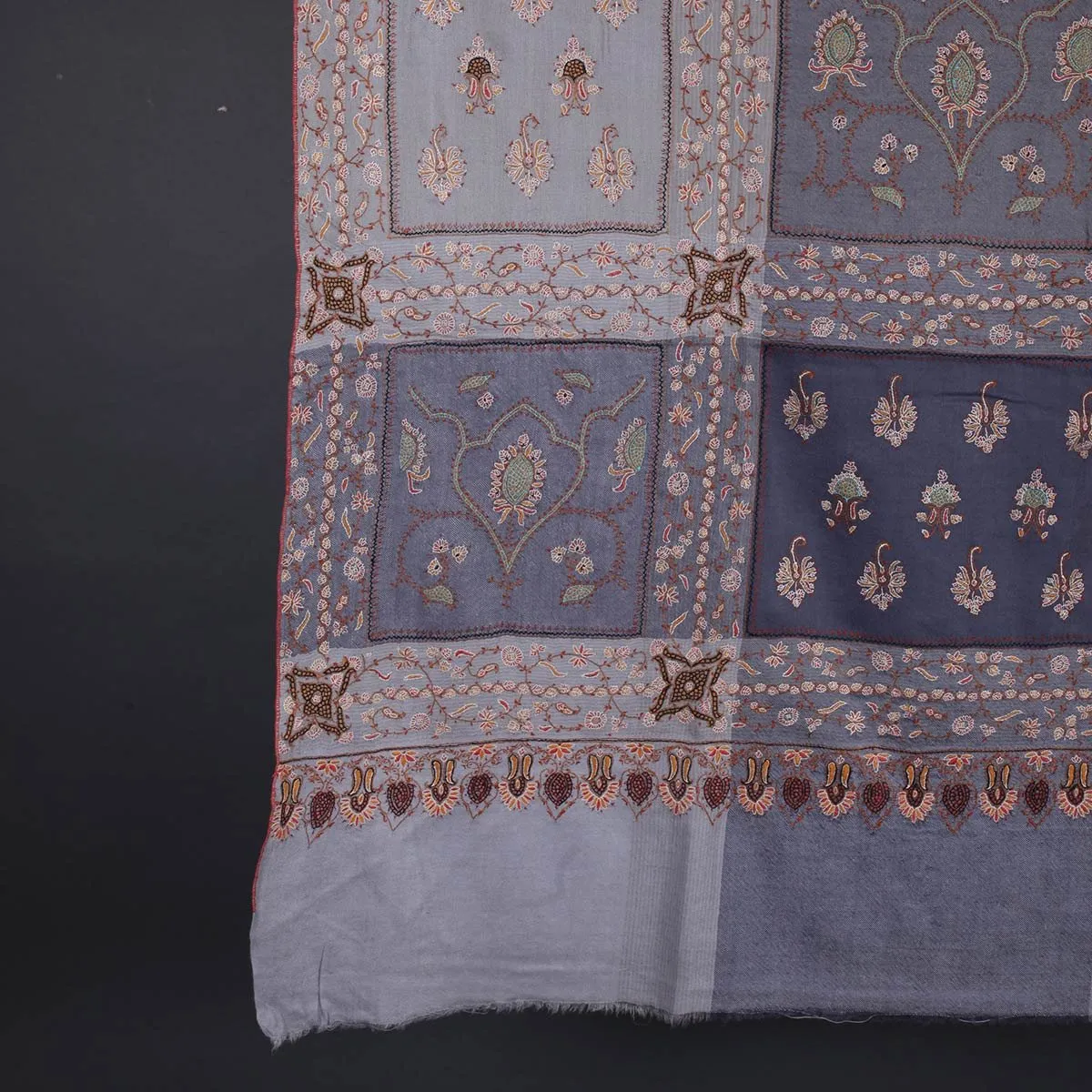 Multi Shade Sozni Embroidered Pashmina Shawl