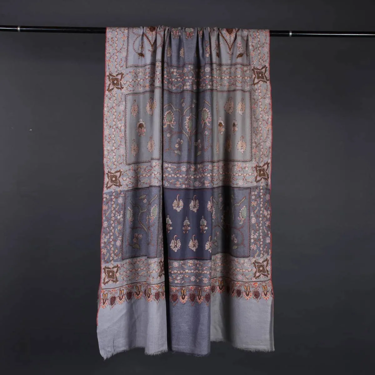 Multi Shade Sozni Embroidered Pashmina Shawl