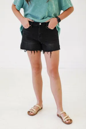Music Festival Black Denim Shorts