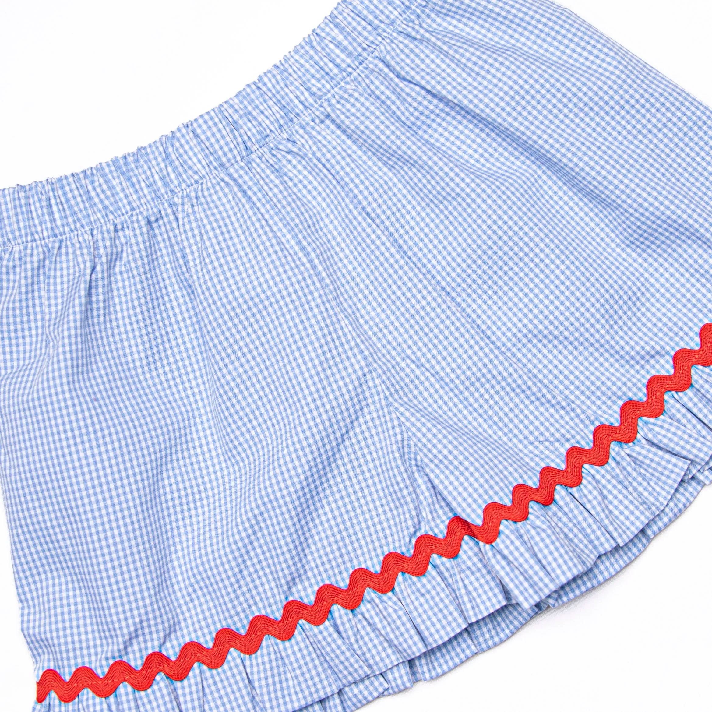 My First Day Smocked Ruffle Short Set, Blue