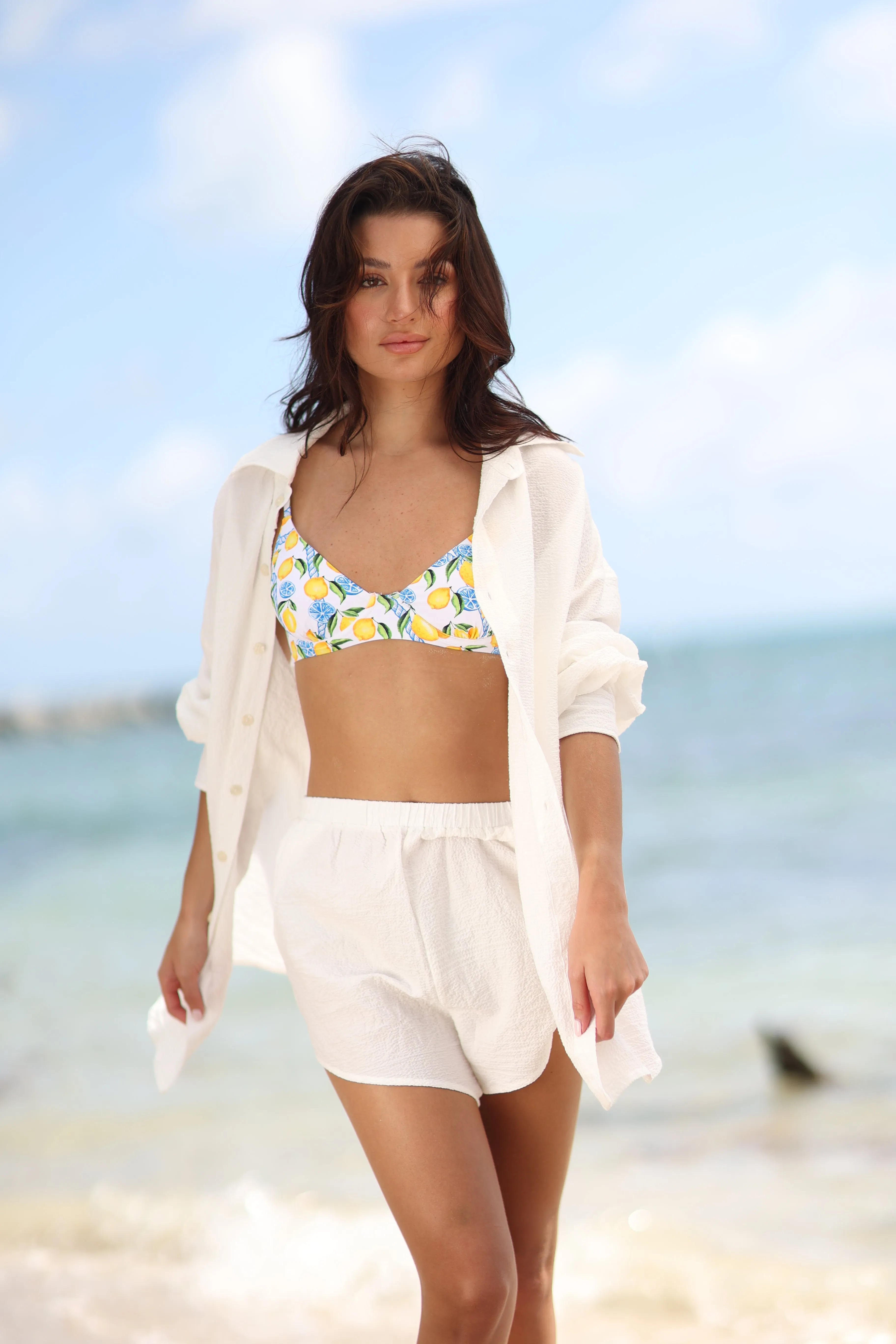 MYKONOS WHITE SEERSUCKER SHORTS