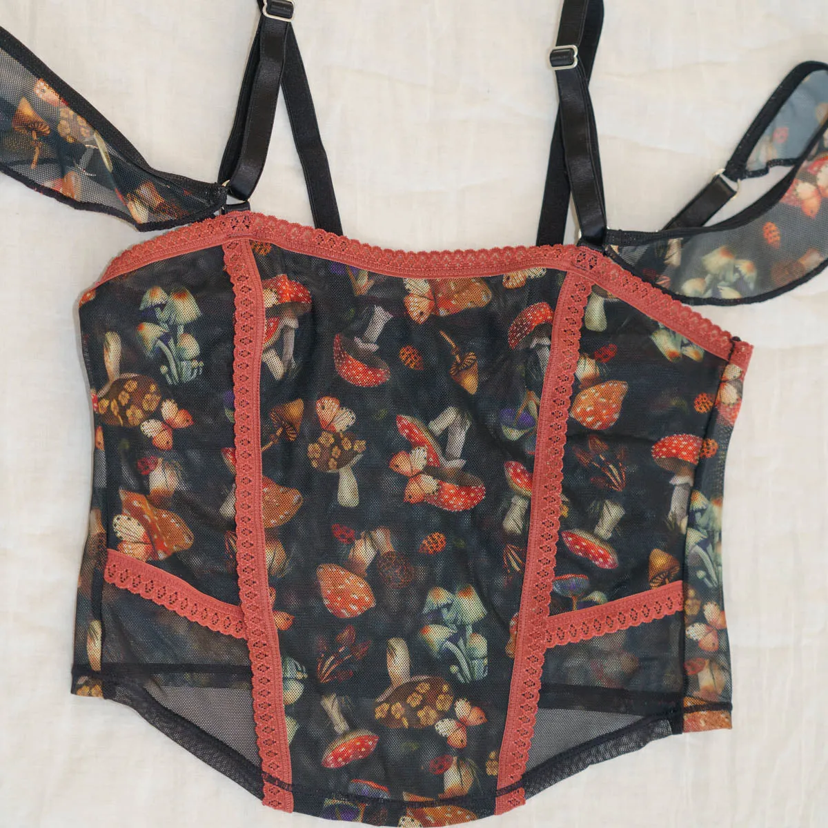 Mystical Mushroom Printed Corset
