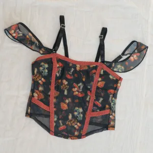 Mystical Mushroom Printed Corset