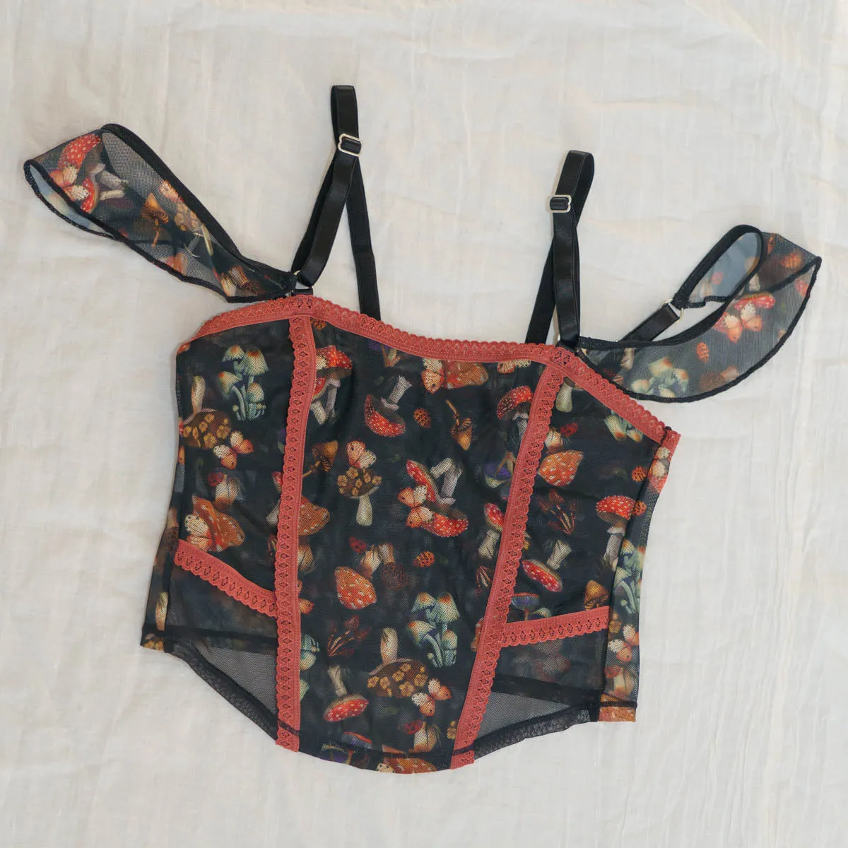 Mystical Mushroom Printed Corset