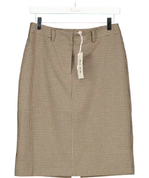 NA-KD Brown Check Pencil Skirt UK 8