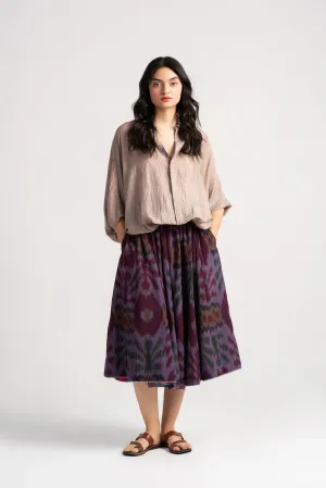 Nargis Skirt Cotton Ikat Lilac-Wine