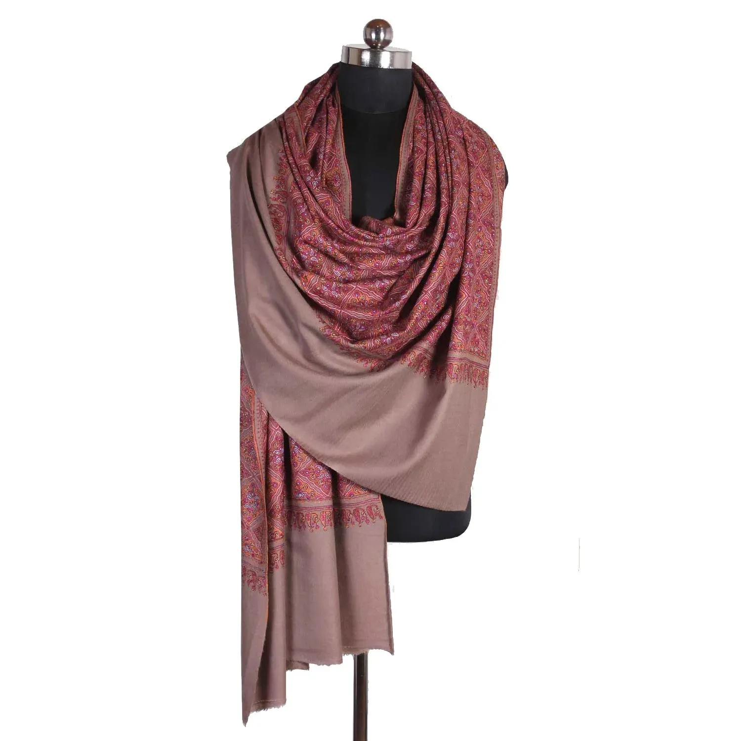 Natural Base Box Design Cashmere Pashmina Shawl