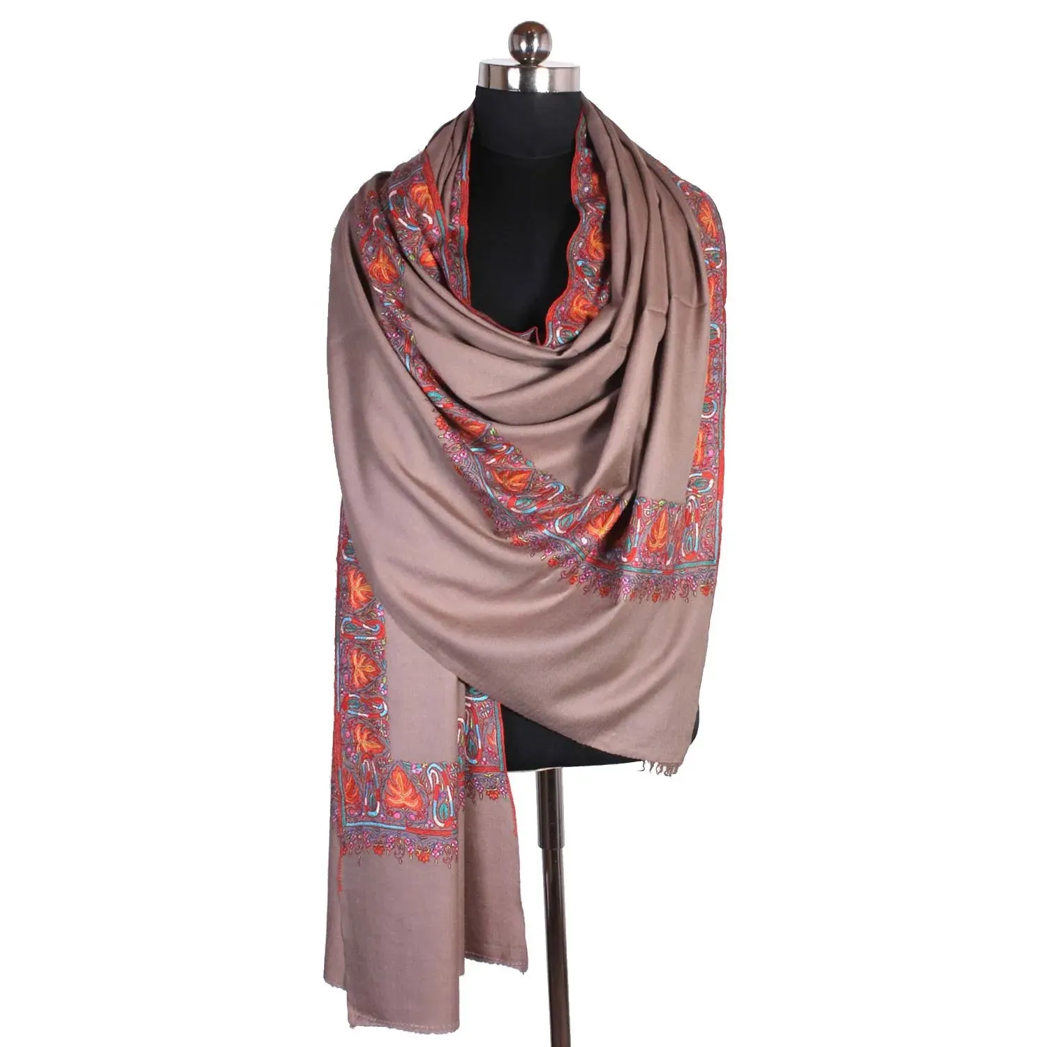 Natural Base Dordar Chinar Cashmere Pashmina Shawl