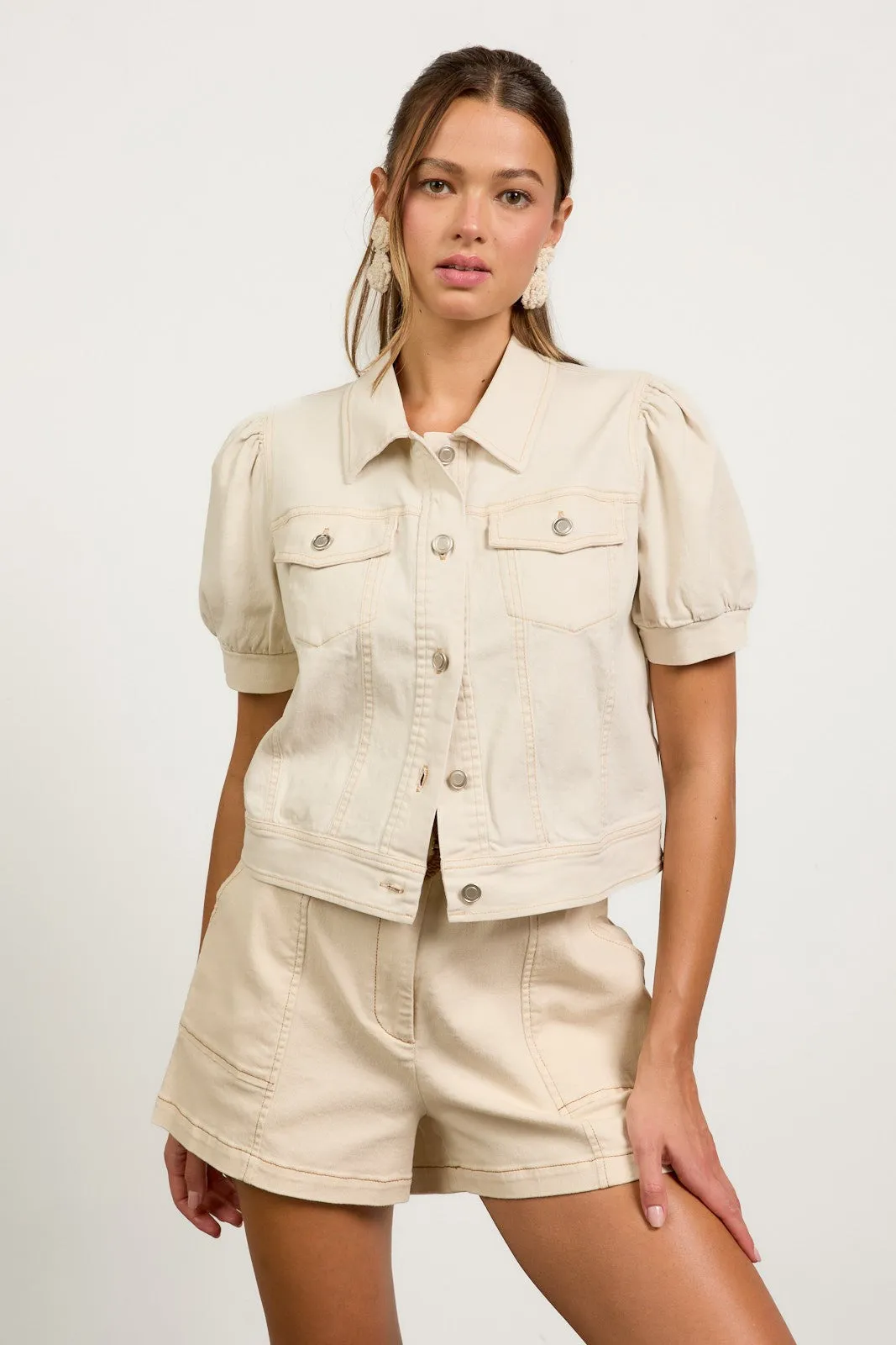 Natural Belted Shorts