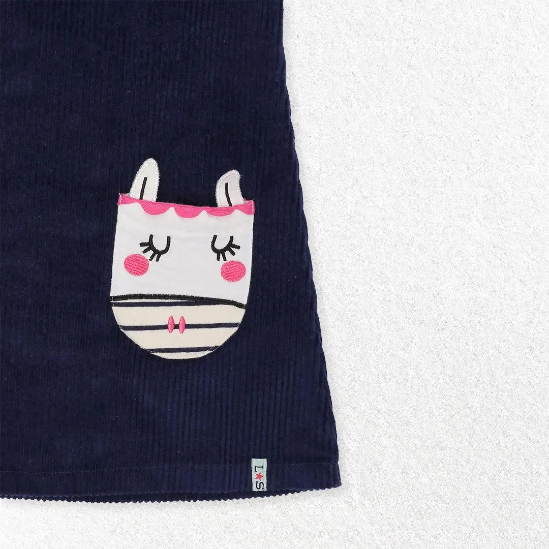 Navy Horse Face Applique Dress