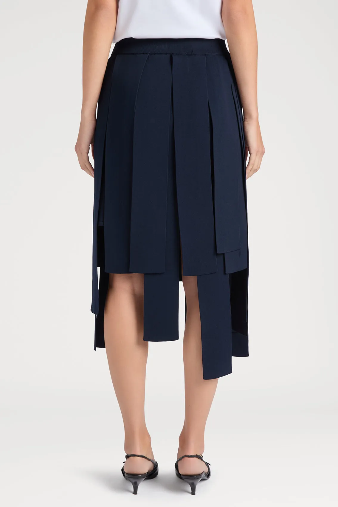 NAVY SKIRT FEATURING PANEL DETAILS