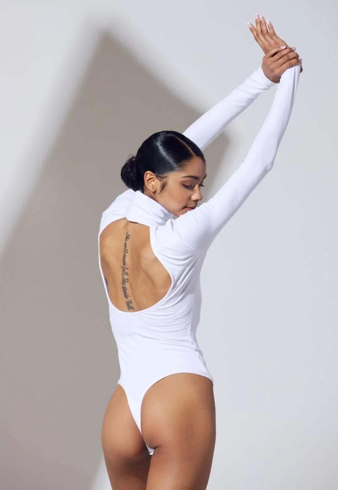 NELLI STRETCH-MODAL JERSEY OPEN-BACK BODYSUIT