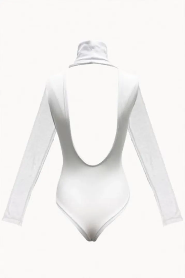 NELLI STRETCH-MODAL JERSEY OPEN-BACK BODYSUIT