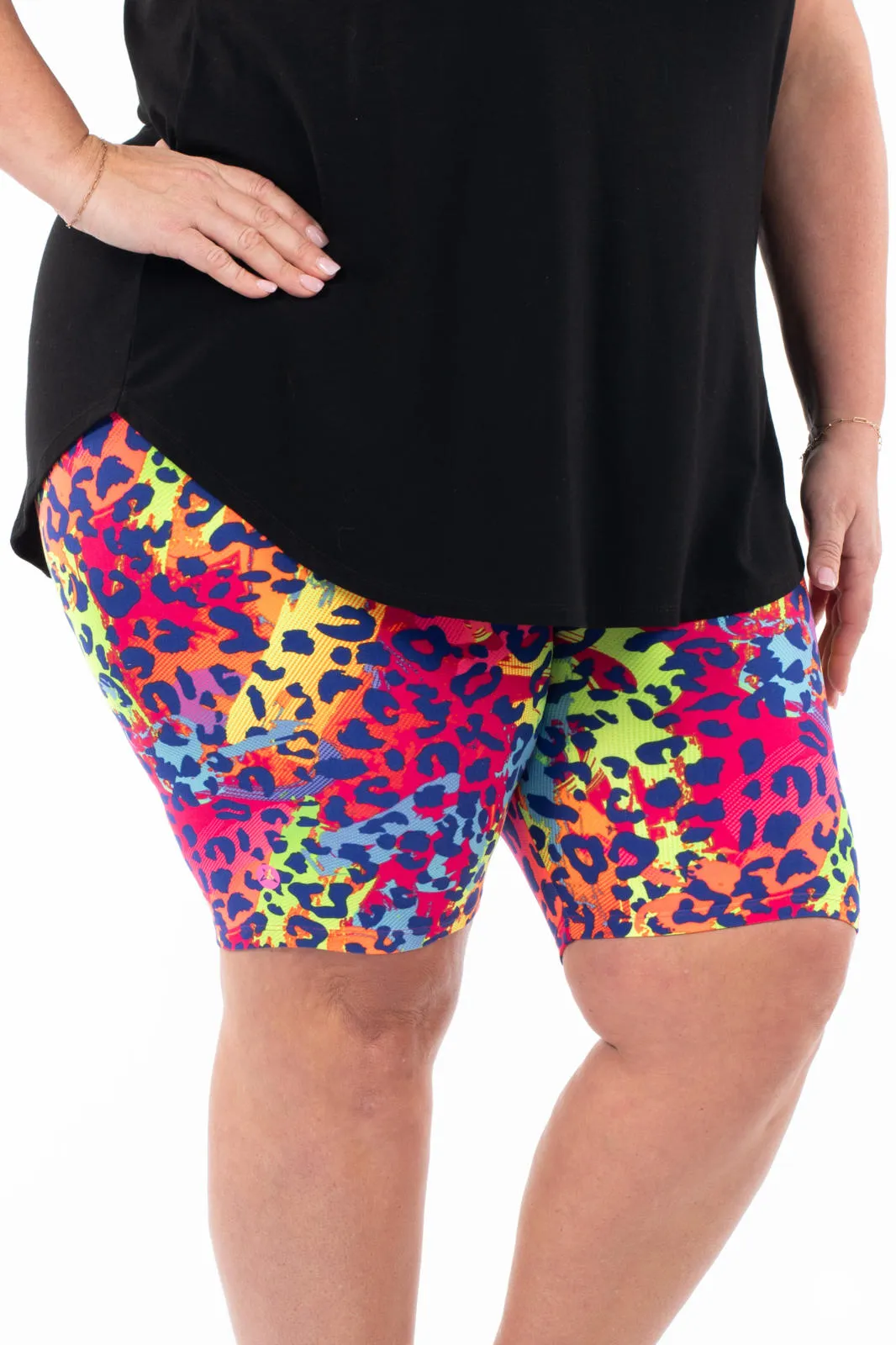 Neon Safari Biker Shorts