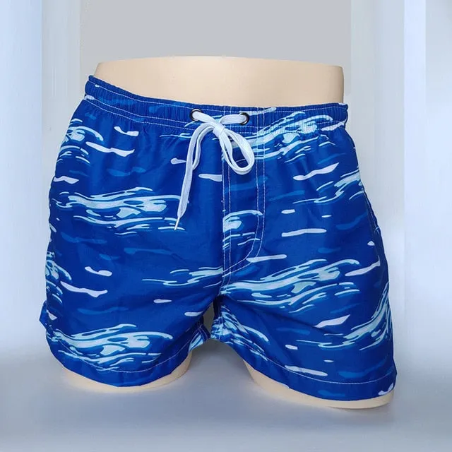 New Men's Board Shorts Printed And Striped Quick Drying Summer Beach Short Pants Fashion