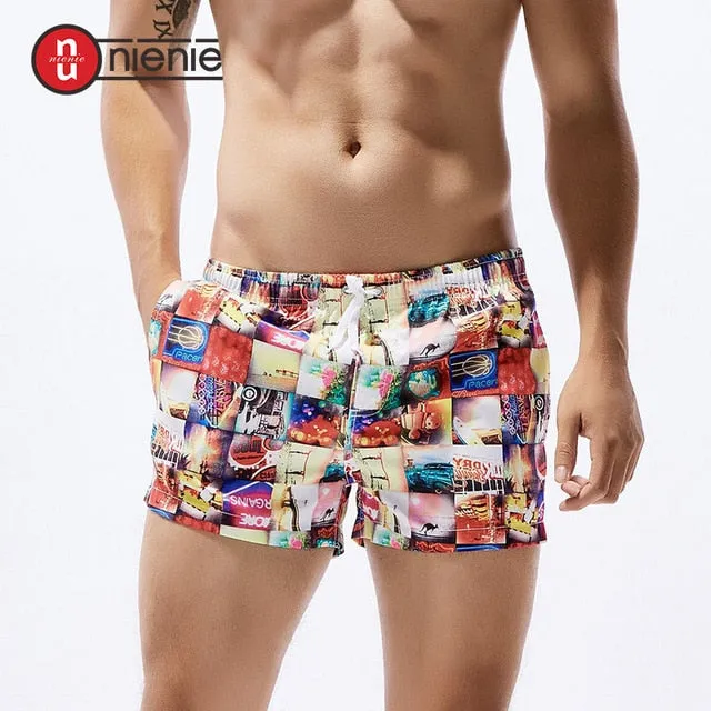 New Men's Board Shorts Printed And Striped Quick Drying Summer Beach Short Pants Fashion