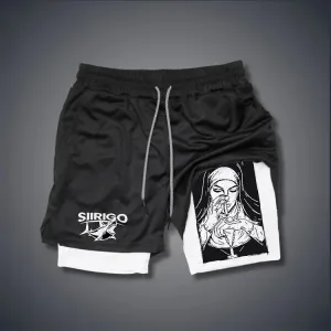 NEW Siirigo Shorts Men running shorts for men, gym shorts men's workout performance shorts, 2 in 1 quick-drying athletic running shorts, Black, Sz M