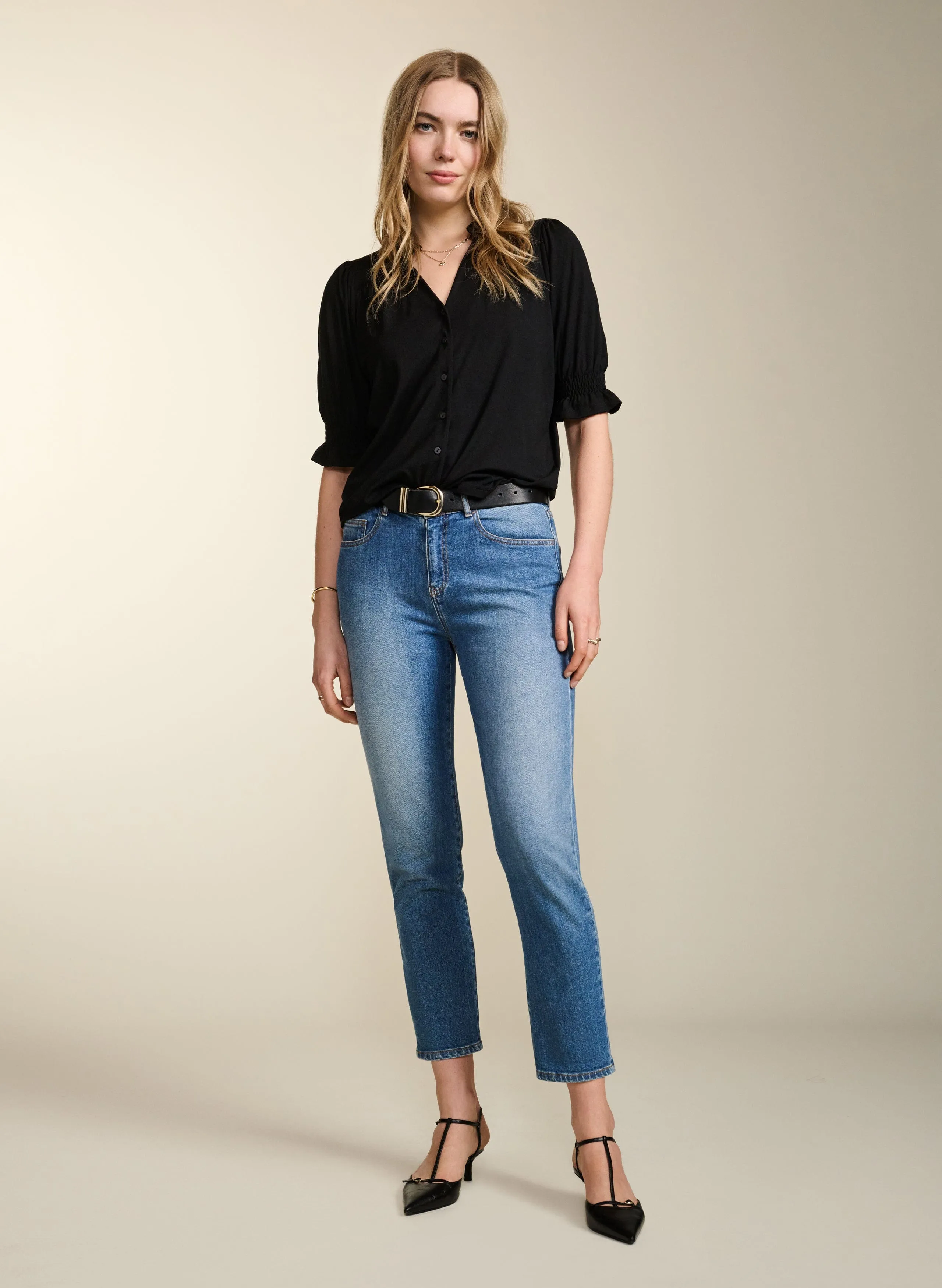 Noa LENZING™ ECOVERO™ Blouse | Caviar Black