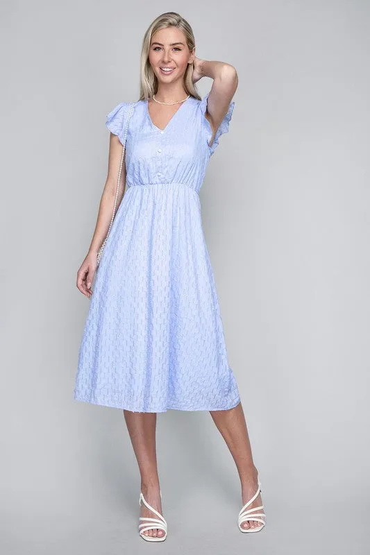 Nuvi Apparel V neck embroidered eyelet dress