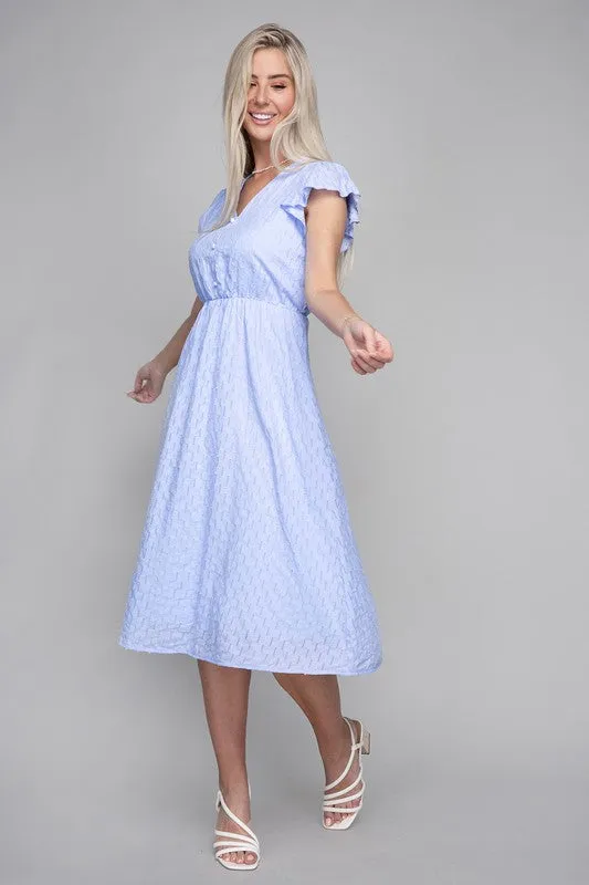 Nuvi Apparel V neck embroidered eyelet dress