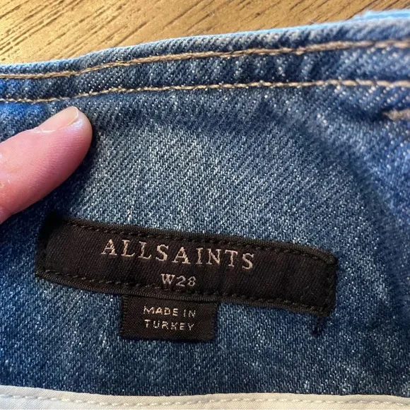NWT All Saints Frankie Denim Shorts, size 28, Short Shorts Western 70’s Cowgirl