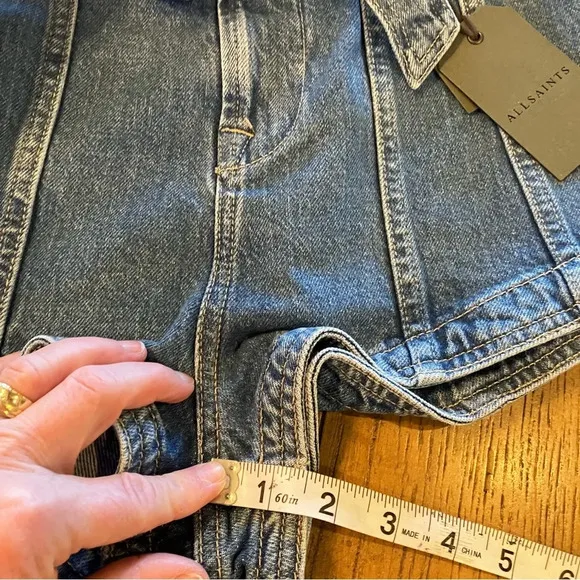 NWT All Saints Frankie Denim Shorts, size 28, Short Shorts Western 70’s Cowgirl