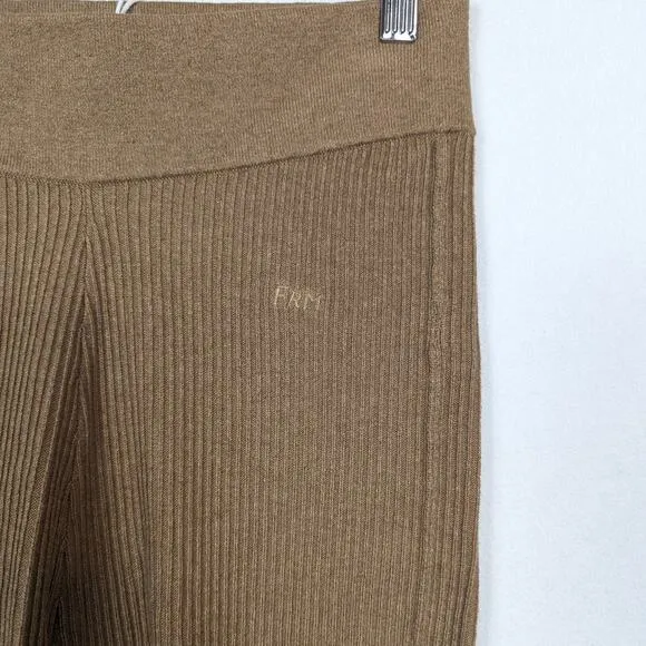 NWT Frame Tan Ribbed Sweater Knit Biker Shorts Size S