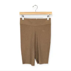 NWT Frame Tan Ribbed Sweater Knit Biker Shorts Size S