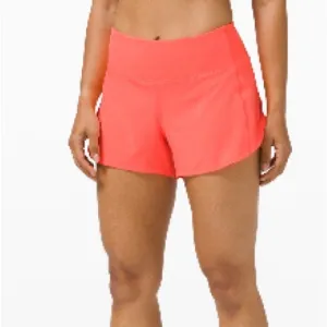 NWT Lululemon Athletica Speed up running shorts Sunset size 6 MR 4” inseam