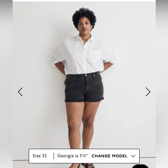 NWT MADEWELL High-Rise Denim Shorts in Black Lunar Wash