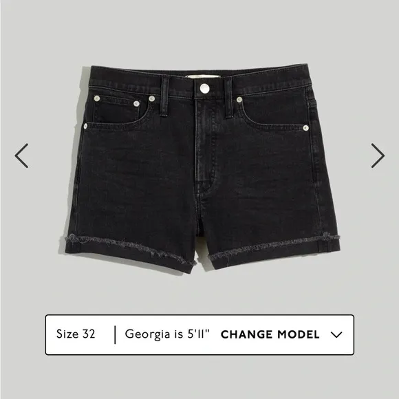 NWT MADEWELL High-Rise Denim Shorts in Black Lunar Wash