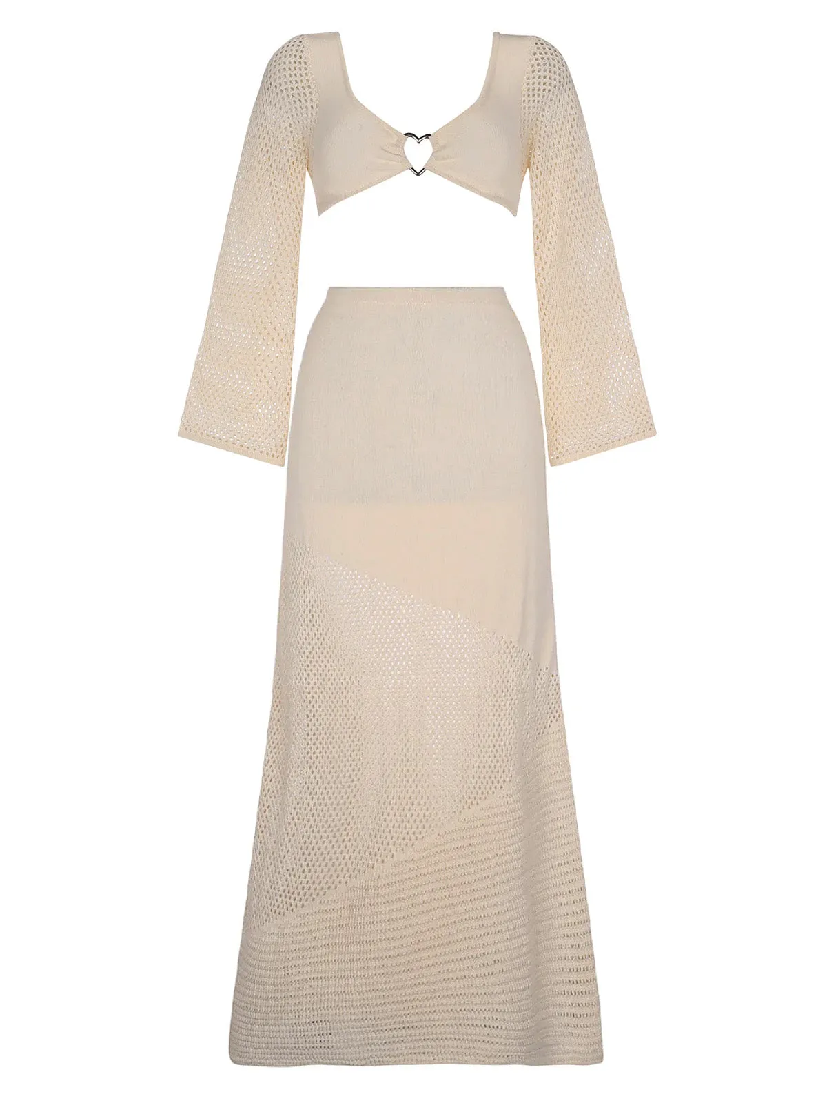 Olga Ivory Set Knitted ::RET