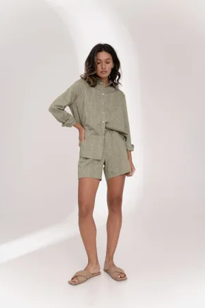 Olive linen suit