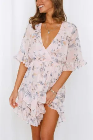 One and Only Collective Inc Floral Printed Ruffled Mini Dress