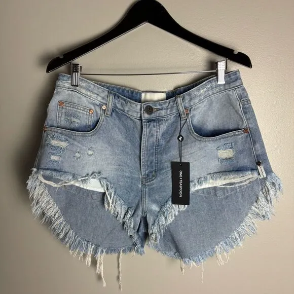 One Teaspoon Rollers low waist denim cut off shorts in Hendrixe size 29 NEW