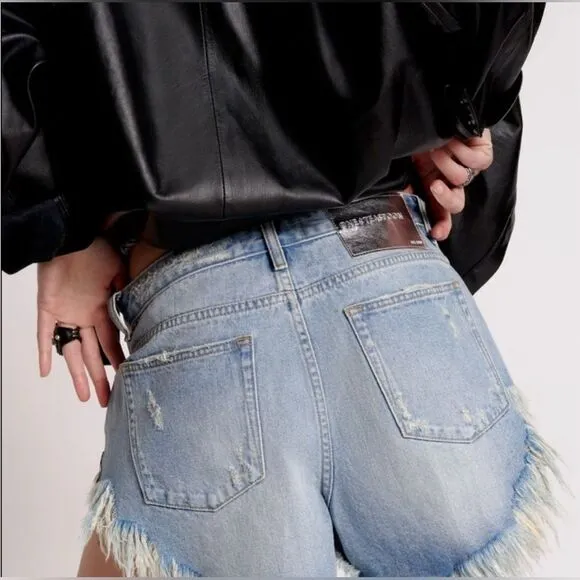One Teaspoon Rollers low waist denim cut off shorts in Hendrixe size 29 NEW