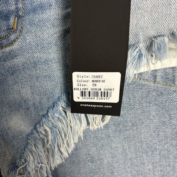 One Teaspoon Rollers low waist denim cut off shorts in Hendrixe size 29 NEW