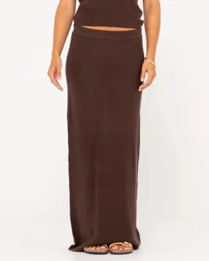 Ophelia Knit Maxi Skirt - Tuscan Brown