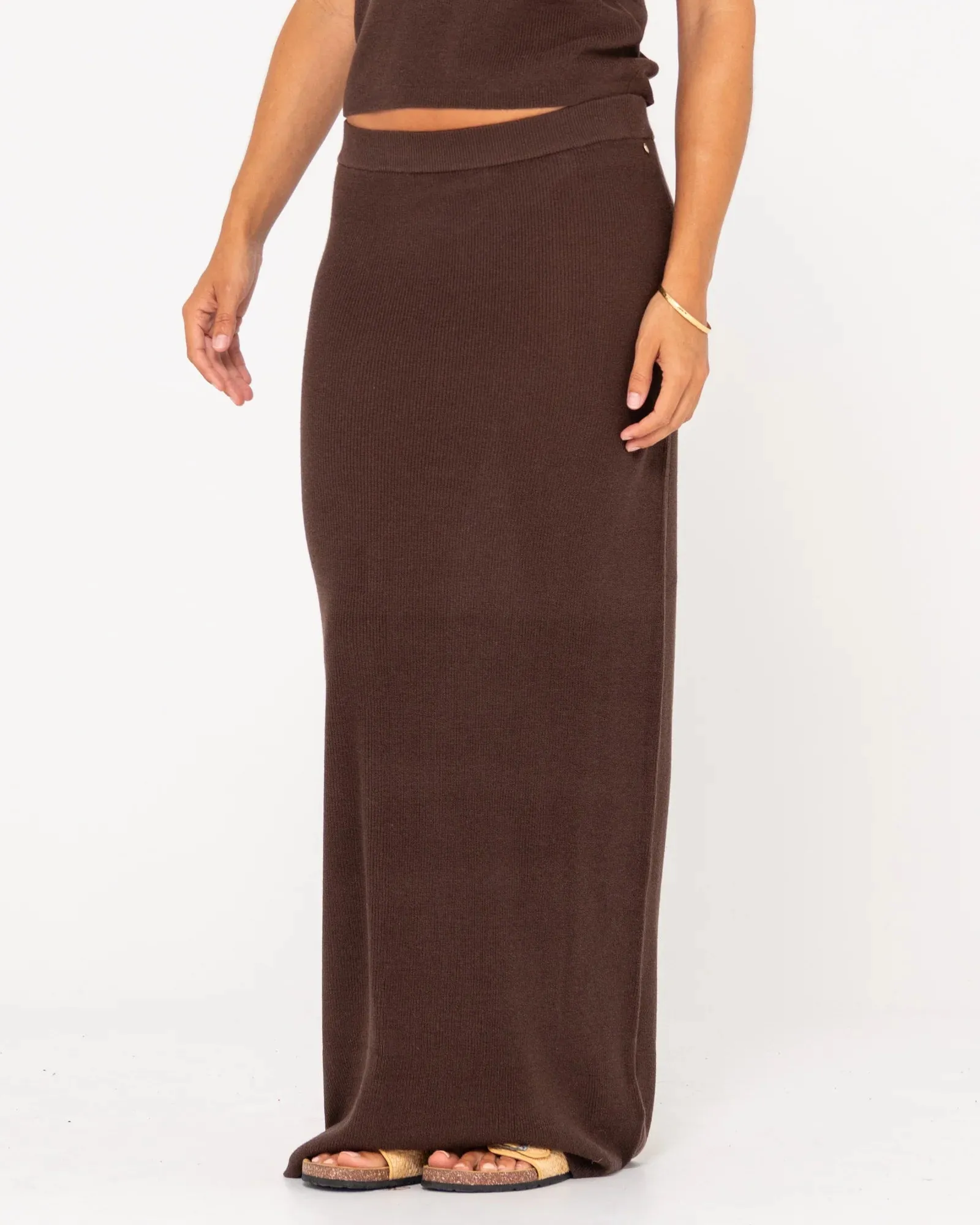 Ophelia Knit Maxi Skirt - Tuscan Brown