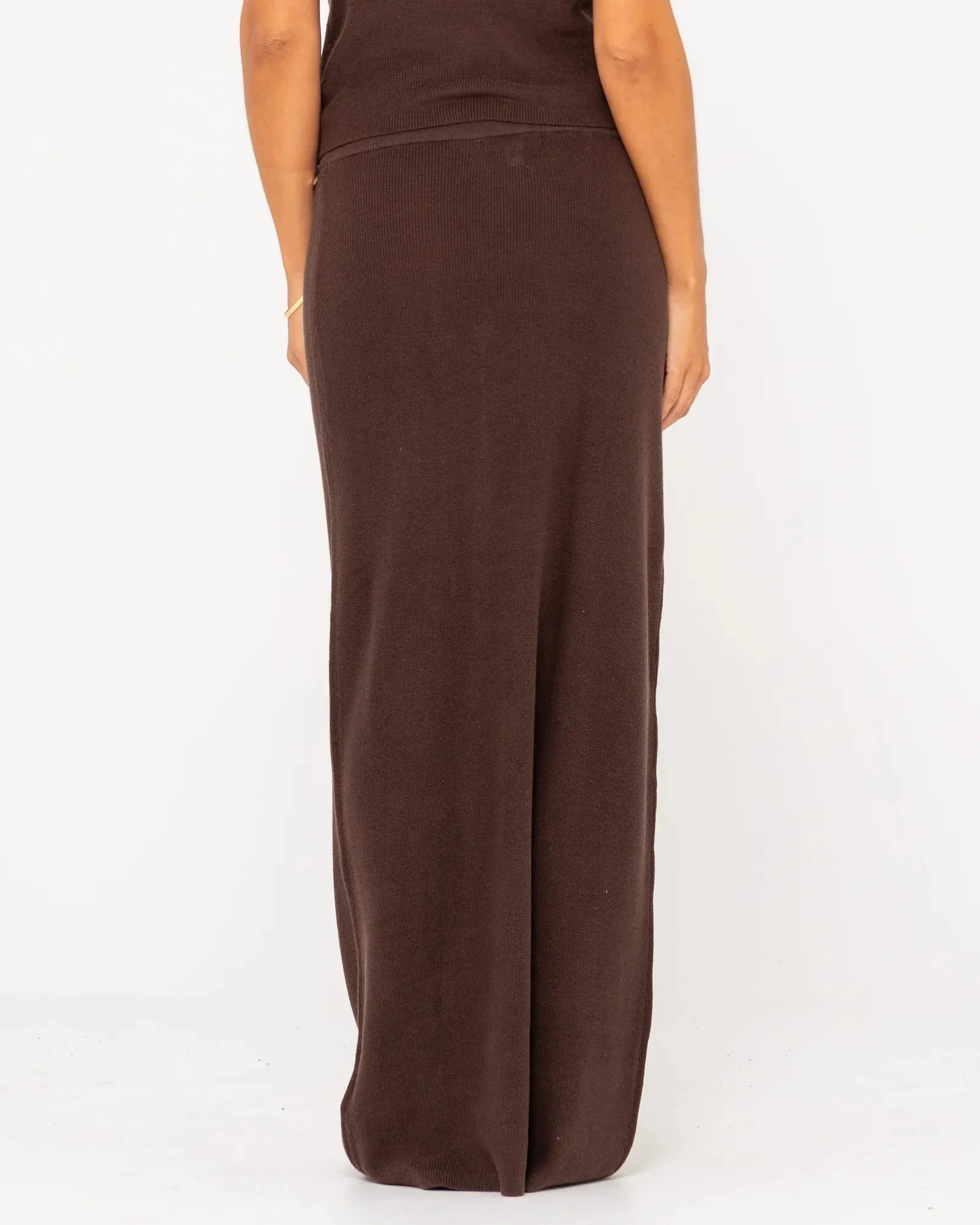 Ophelia Knit Maxi Skirt - Tuscan Brown