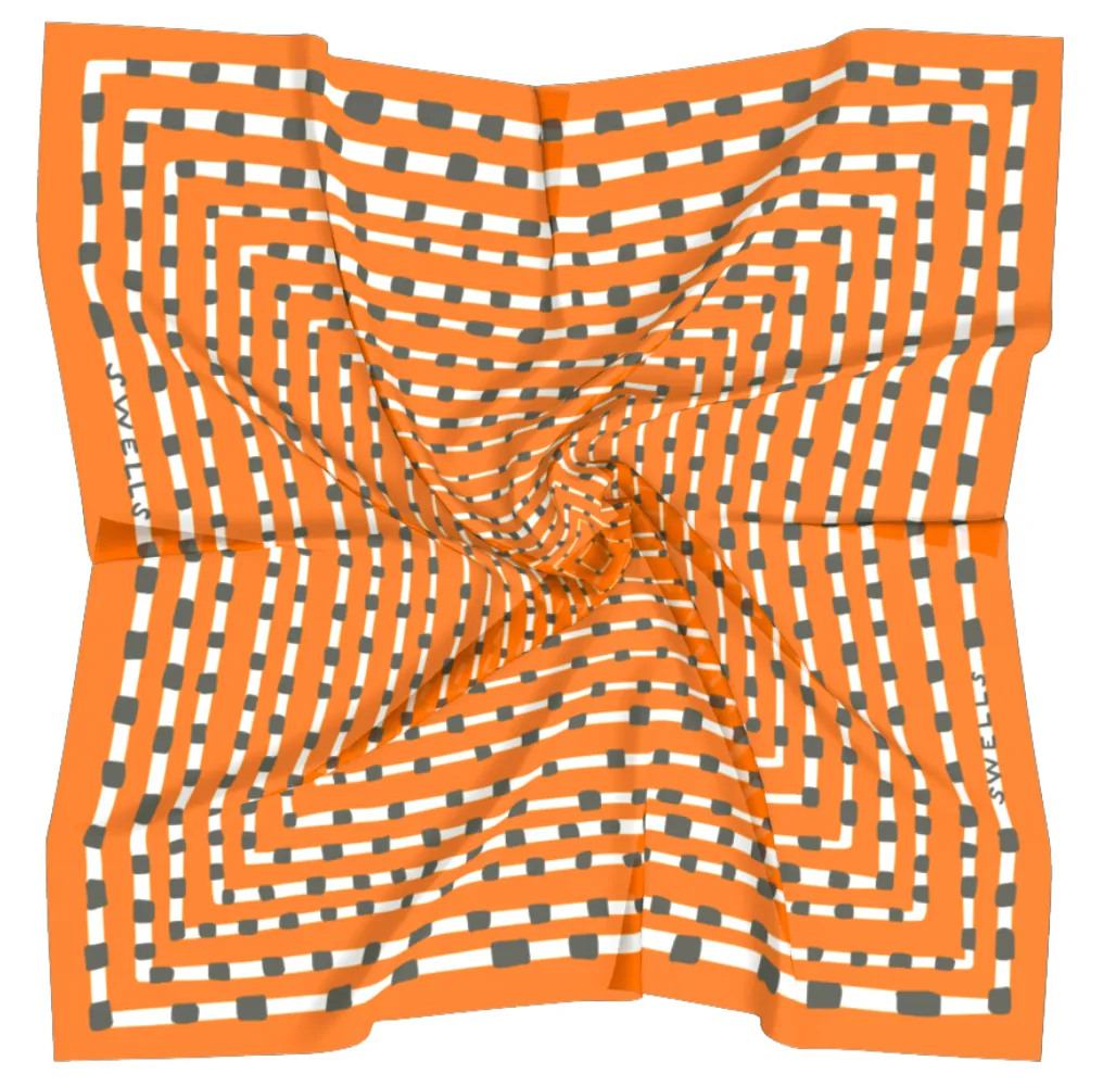 Orange   Grey Scarf - Wholesale