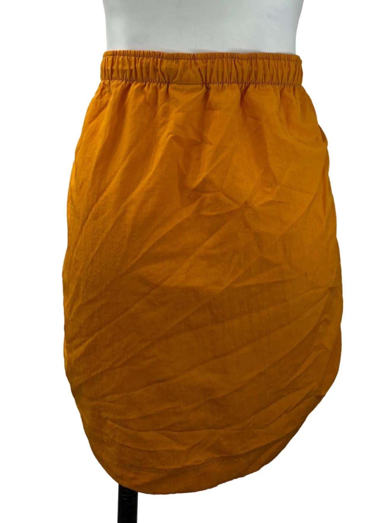 Orange Mini Skirt With Elastic Waistband