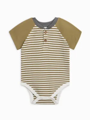 Organic Baby Sosa Raglan Henley Bodysuit