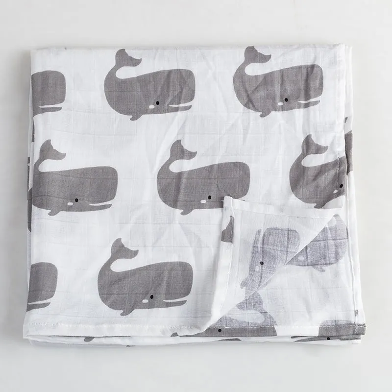 Organic Extra Large Whale Cotton Muslin