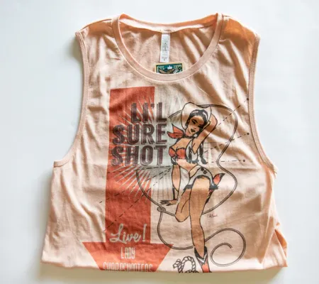Original Cowgirl Clothing T-Shirts: Tank Rockin' B Clothing Li'l Sure Shot