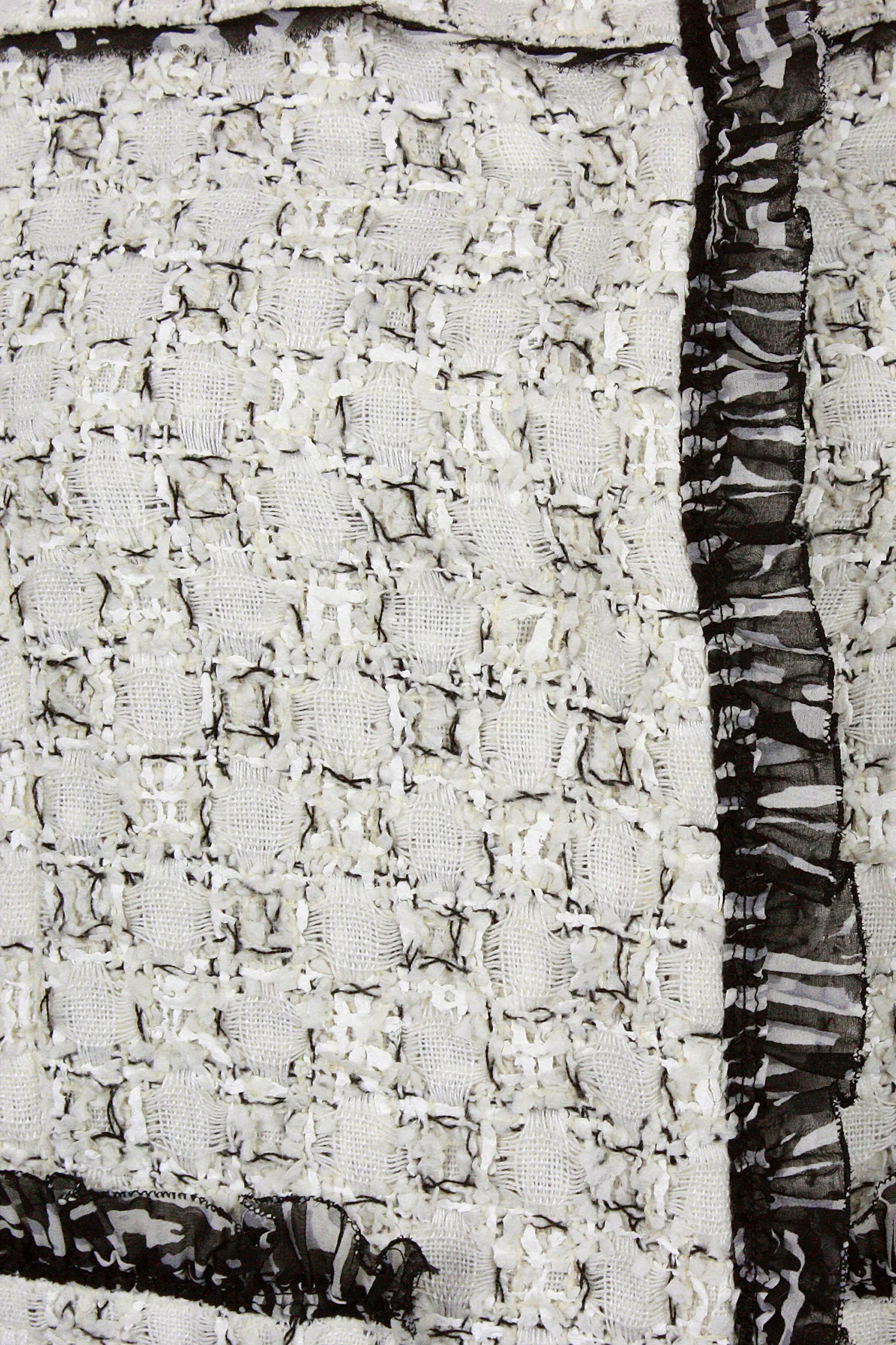 OSCAR DE LA RENTA Black & White Crop Jacket