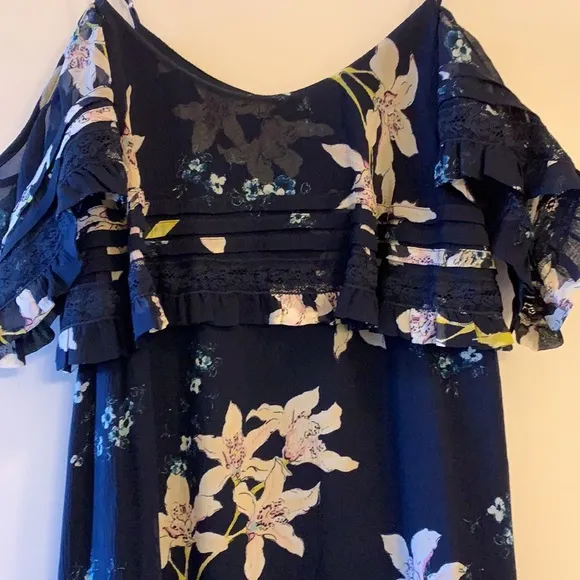 PAIGE Sahar Navy Floral Dress, S, NWT