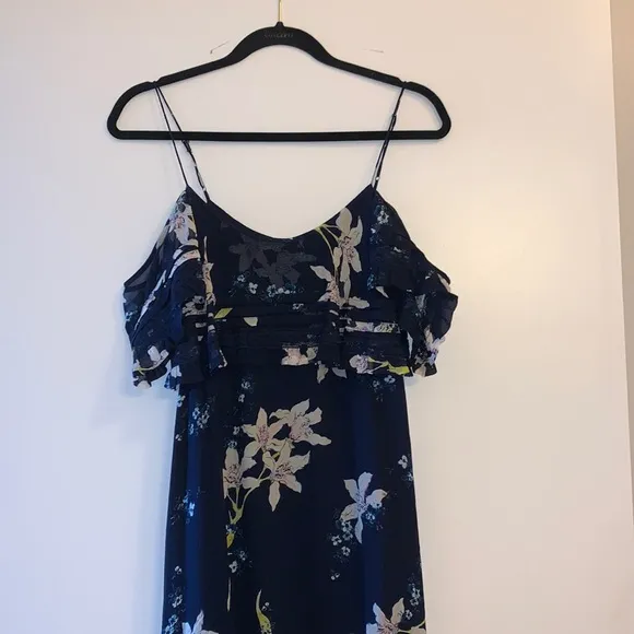 PAIGE Sahar Navy Floral Dress, S, NWT