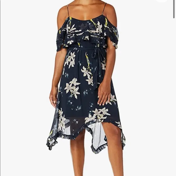 PAIGE Sahar Navy Floral Dress, S, NWT